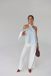 Veia Ice Blue Halter Top
