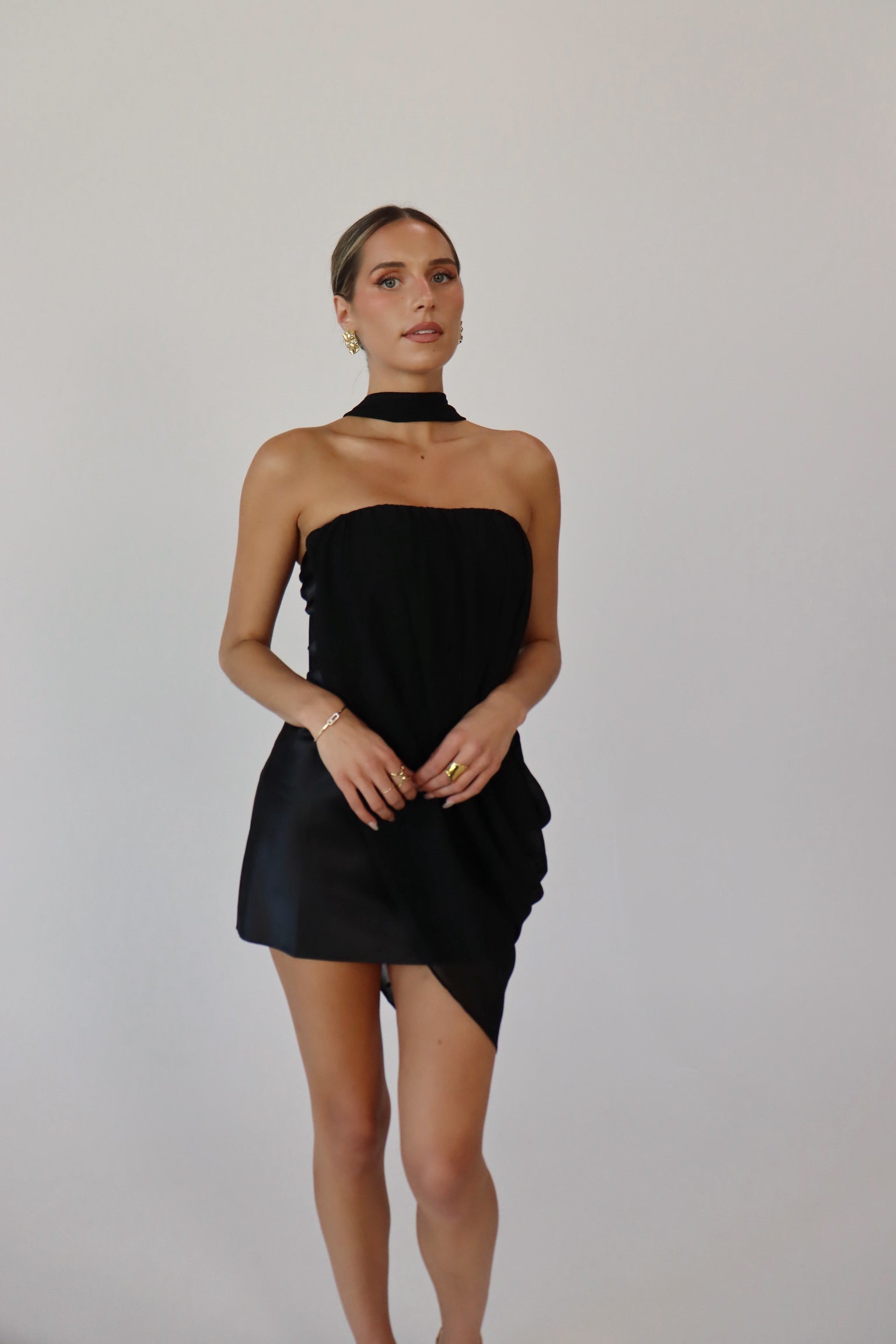 Delylah Draped Mini Dress