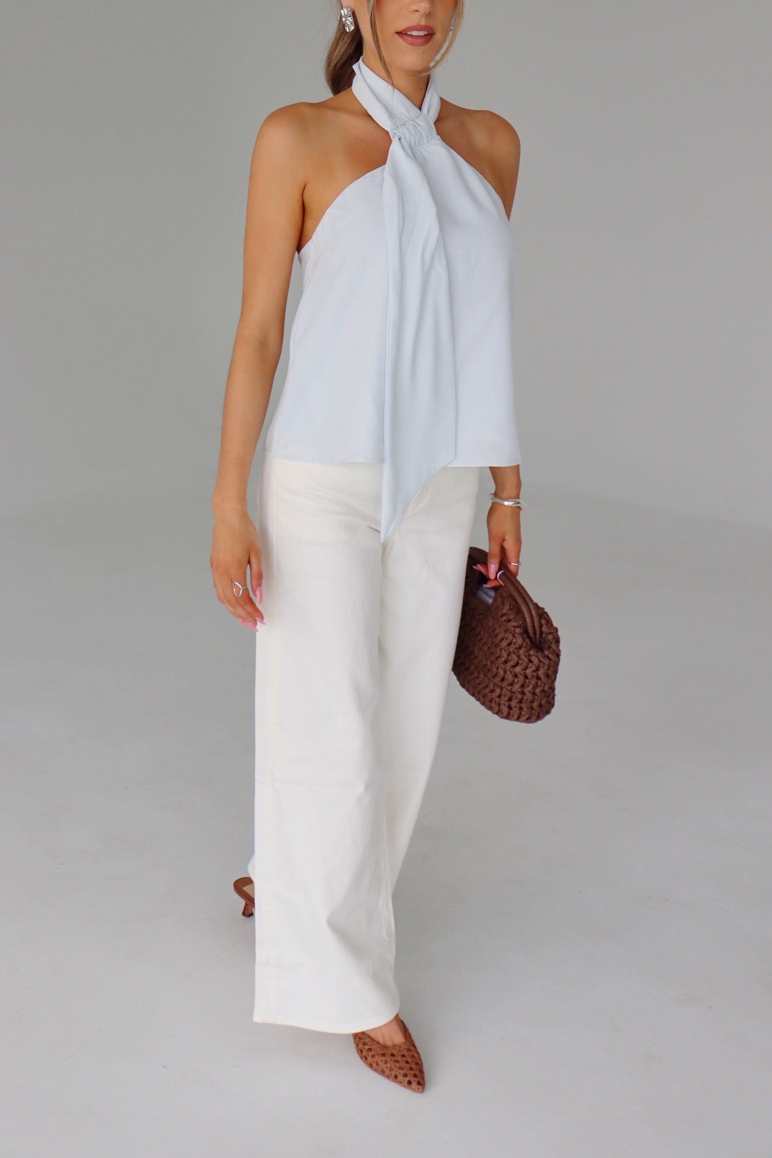 Veia Ice Blue Halter Top