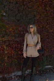 Brooklyn Structured Woven Cropped Blazer