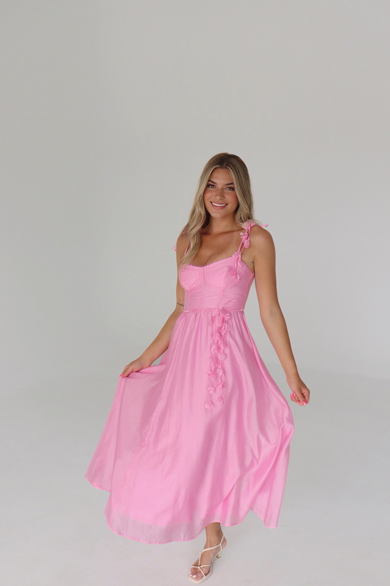 Aurora Floral Applique Midi Dress