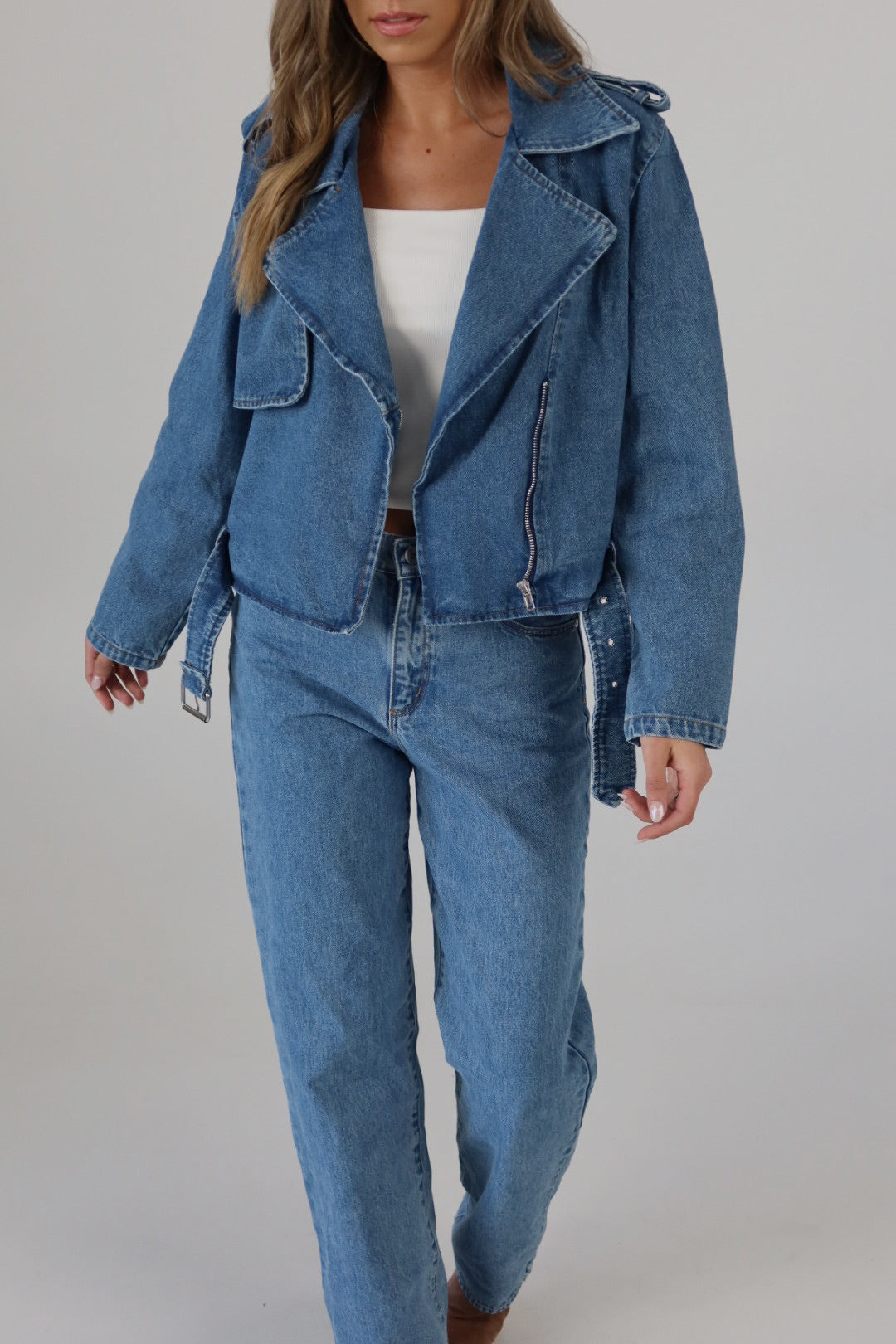 Zayla Zip-Up Denim Jacket