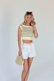 Banx Striped Knit Crop Top