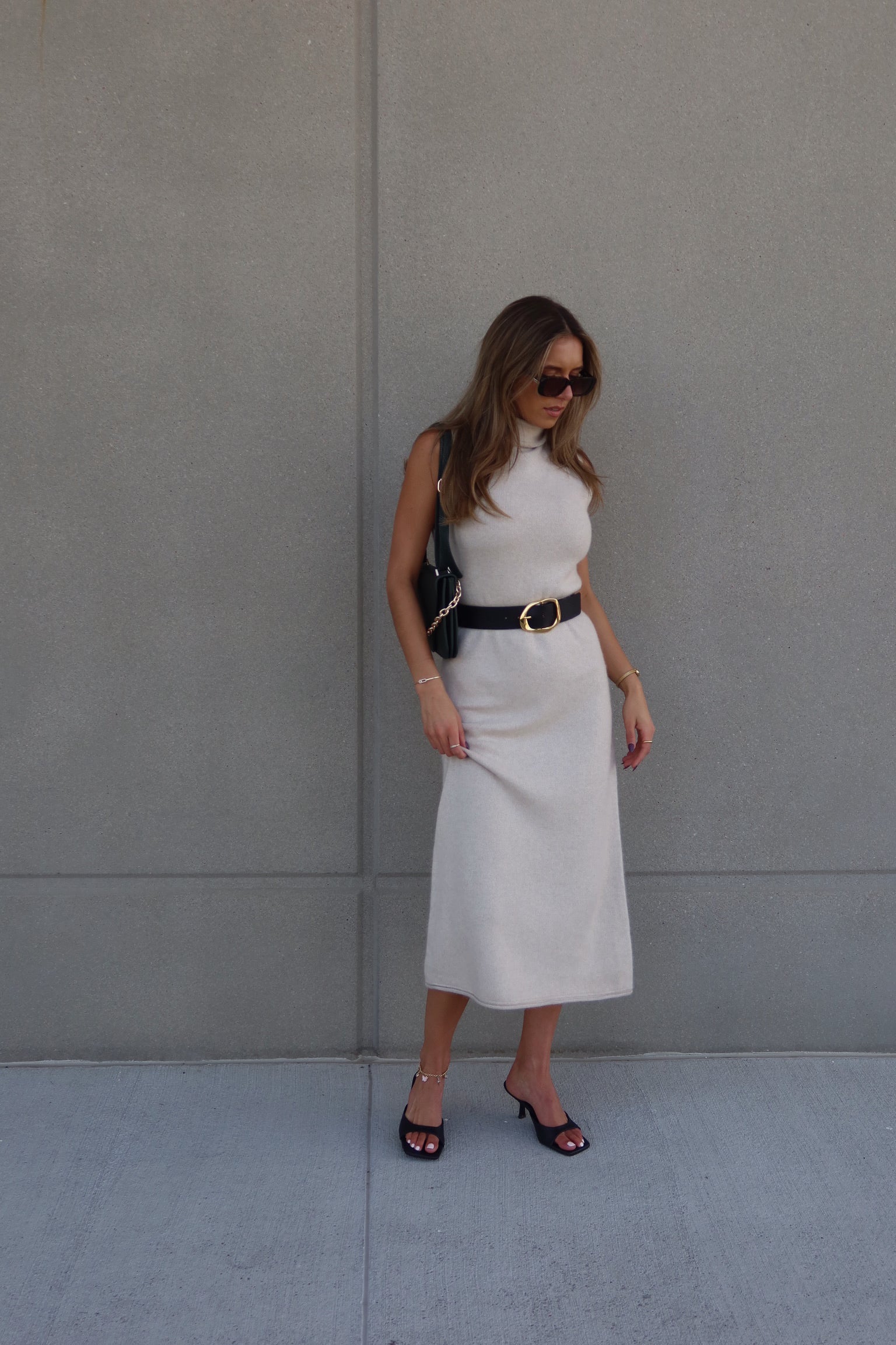 Maeva Turtleneck Sleeveless Maxi Dress