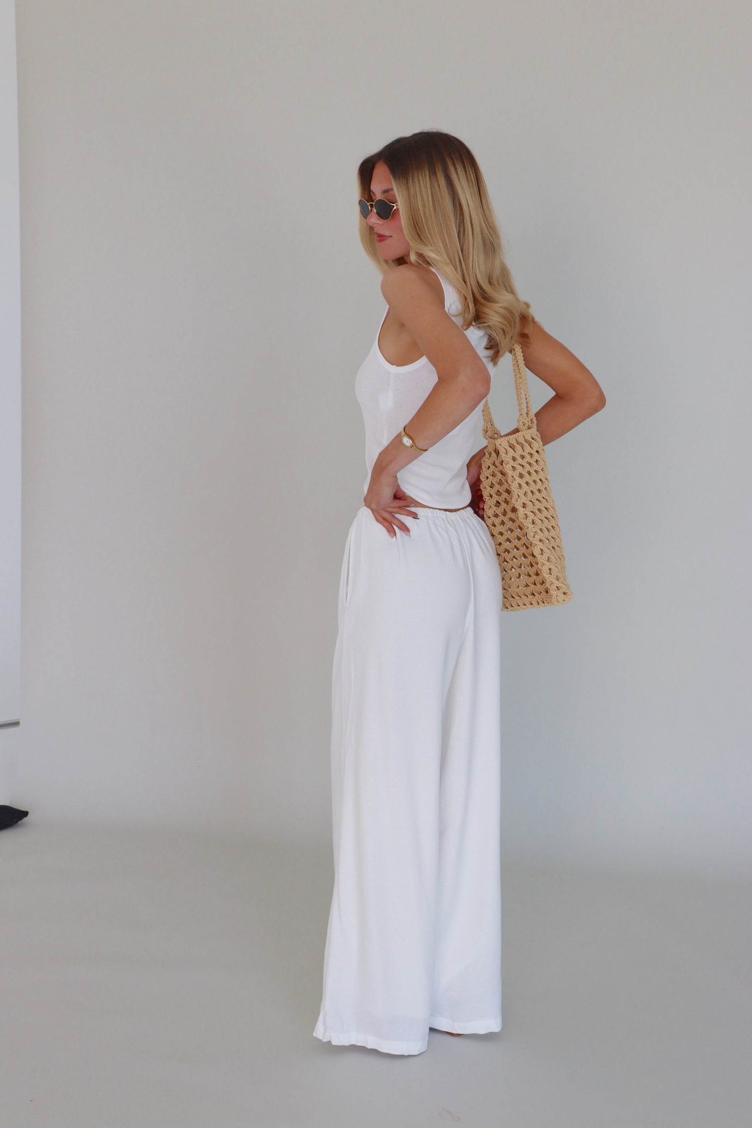 Inez Linen Pant in Ivory