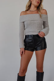 Anika Overfold Off-Shoulder Knit Sweater