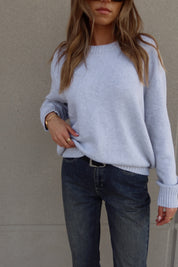 Lenny Grey Cotton Relaxed Sweater