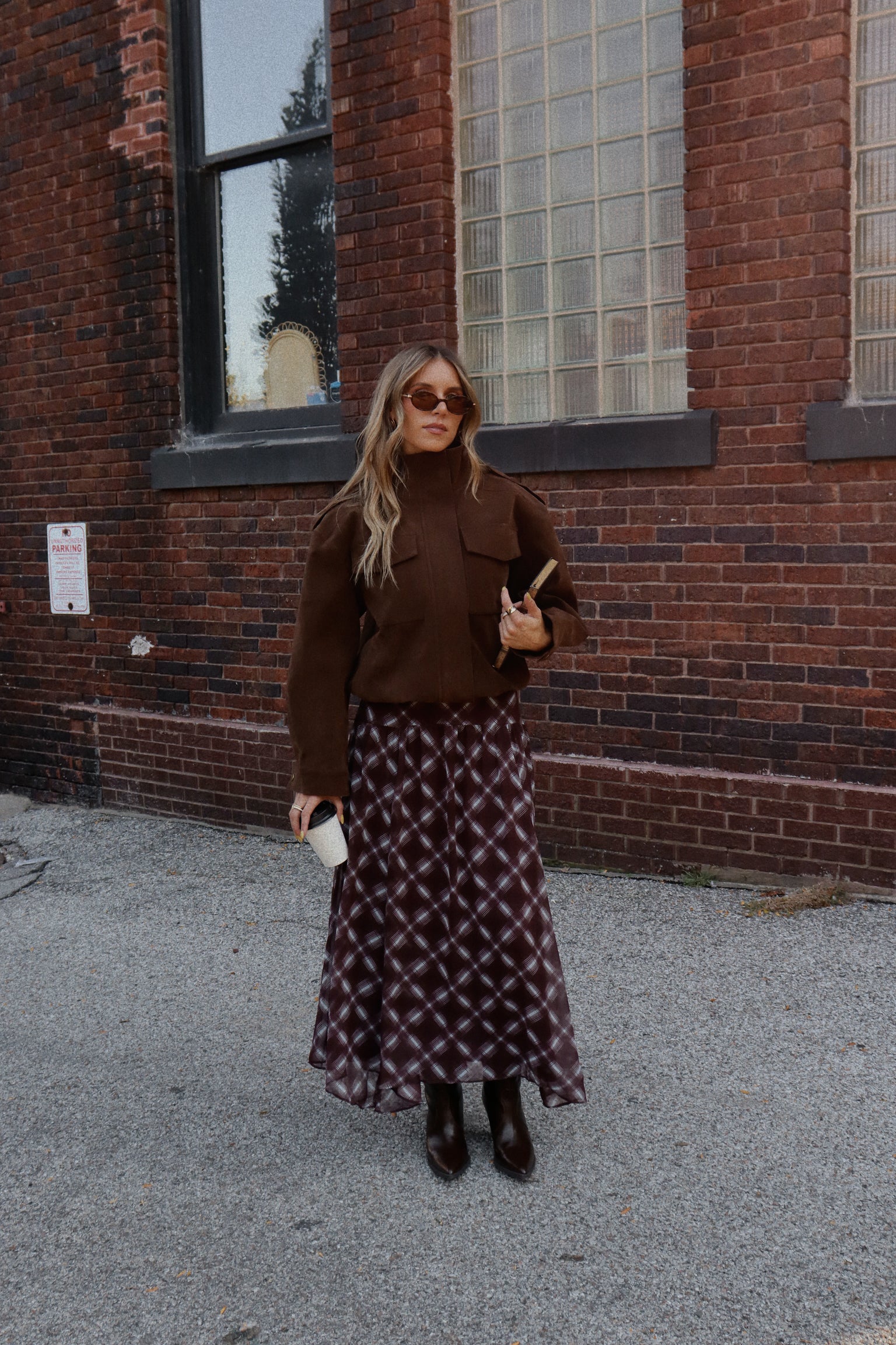 Presley Plaid Chiffon Maxi Skirt