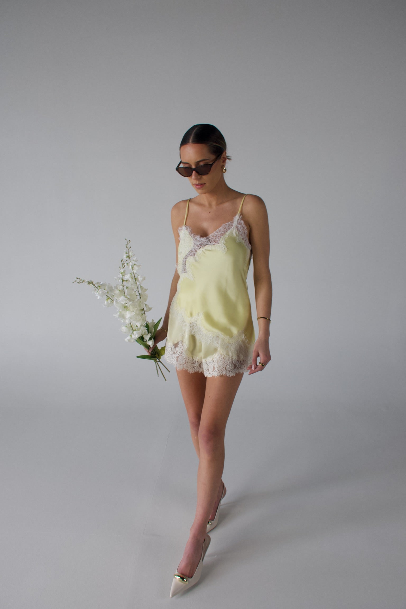 Bella Yellow Satin Camisole