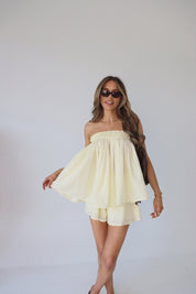 Lydia Light Yellow Short Set