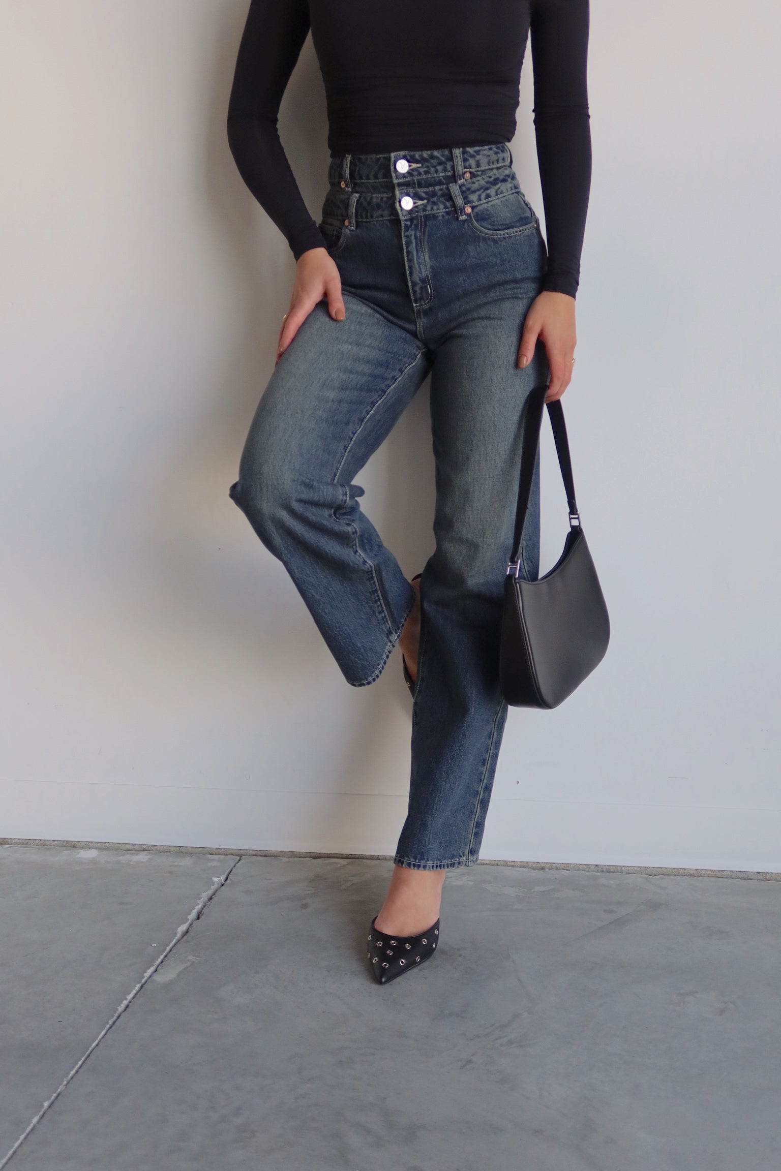 ABRAND Double Waisted Denim