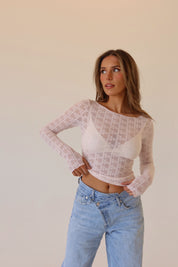 Olivia Lace Sheer Long Sleeve Top