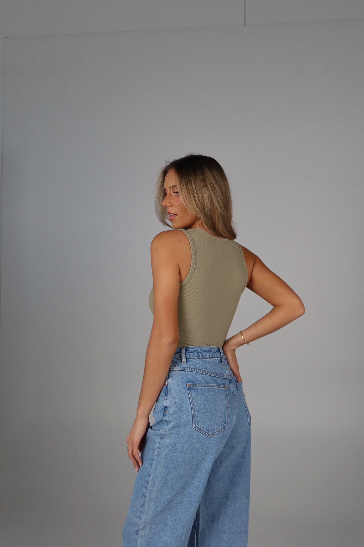 Olive Roundneck Bodysuit