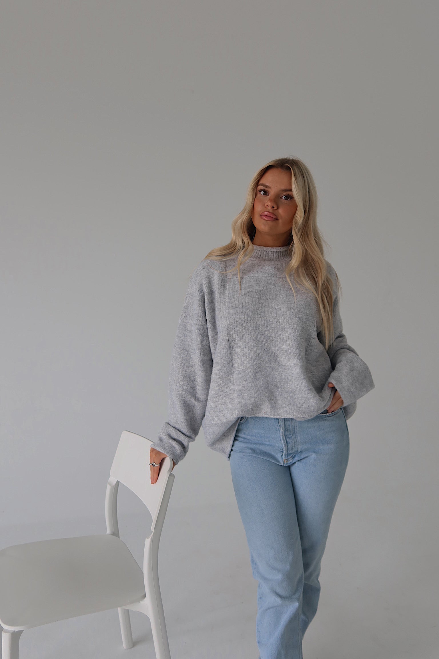 Ryleigh Grey Mock Neck Sweater