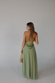 Giada Contrast Maxi Dress in Olive