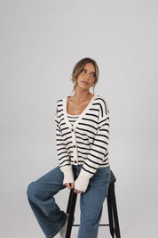 The Striped Knit Cardigan & Tank Set