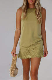 Hazel Lace Trim Mini Dress