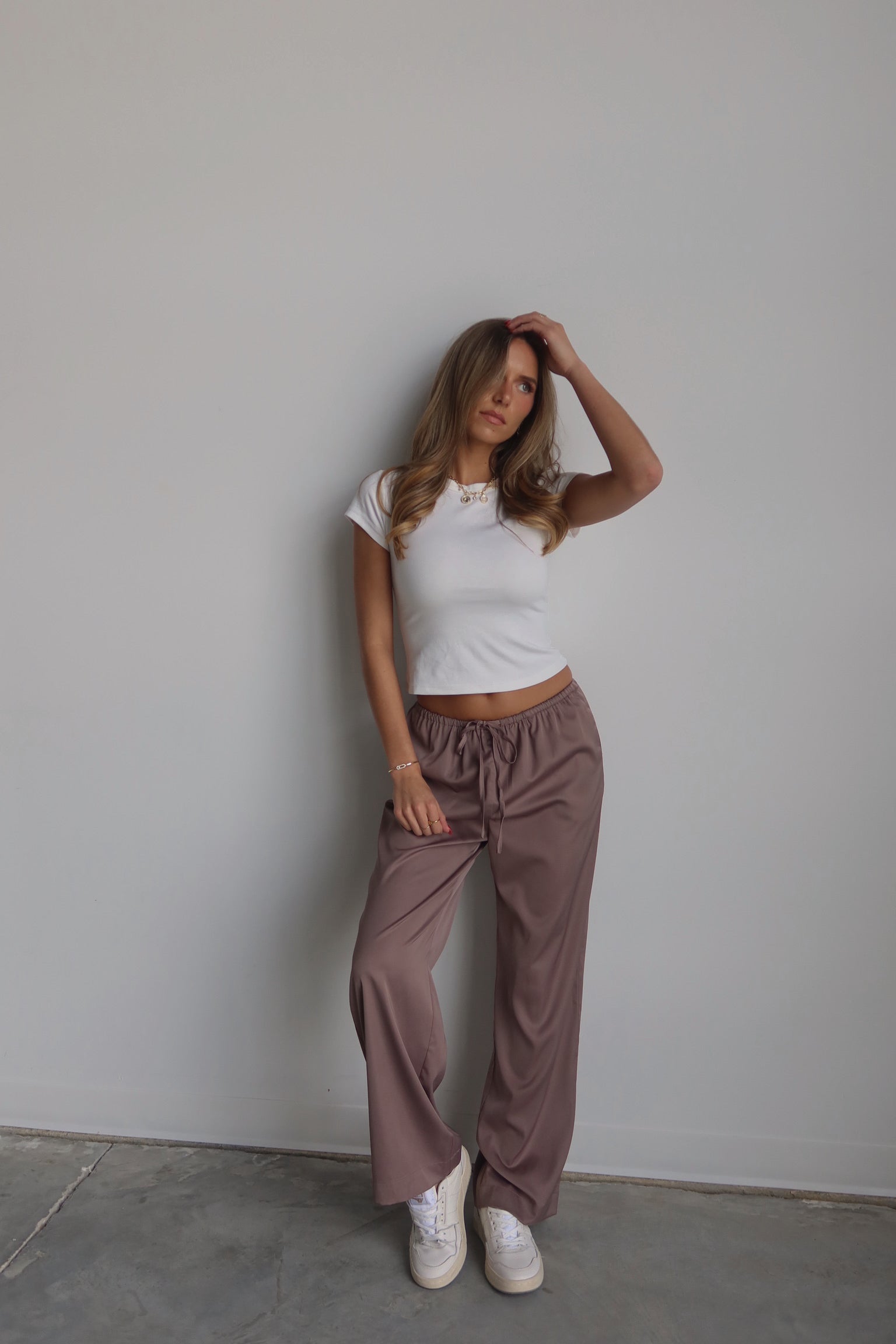 Sofia Straight Leg Satin Pants