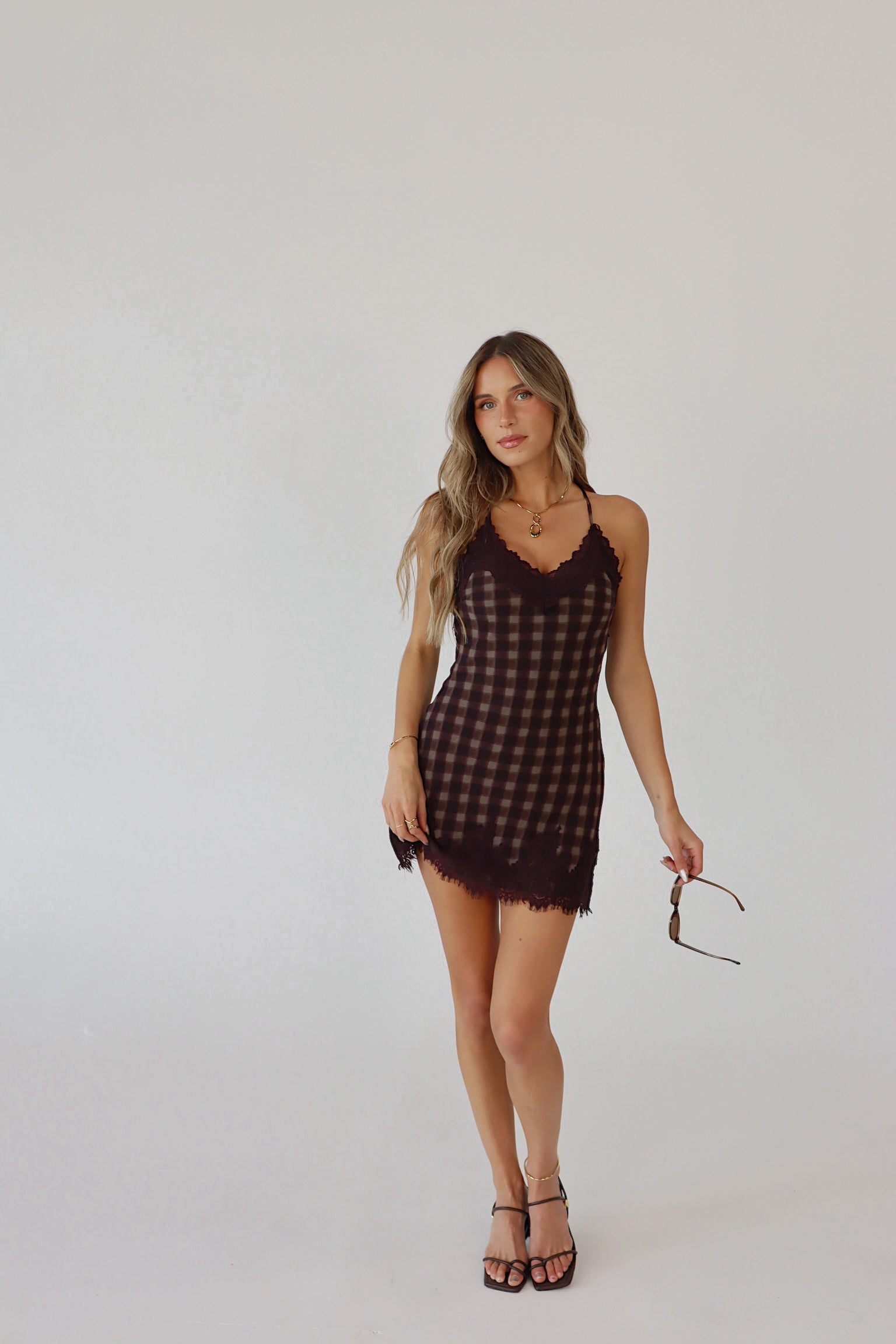Monika Plaid Slip Dress