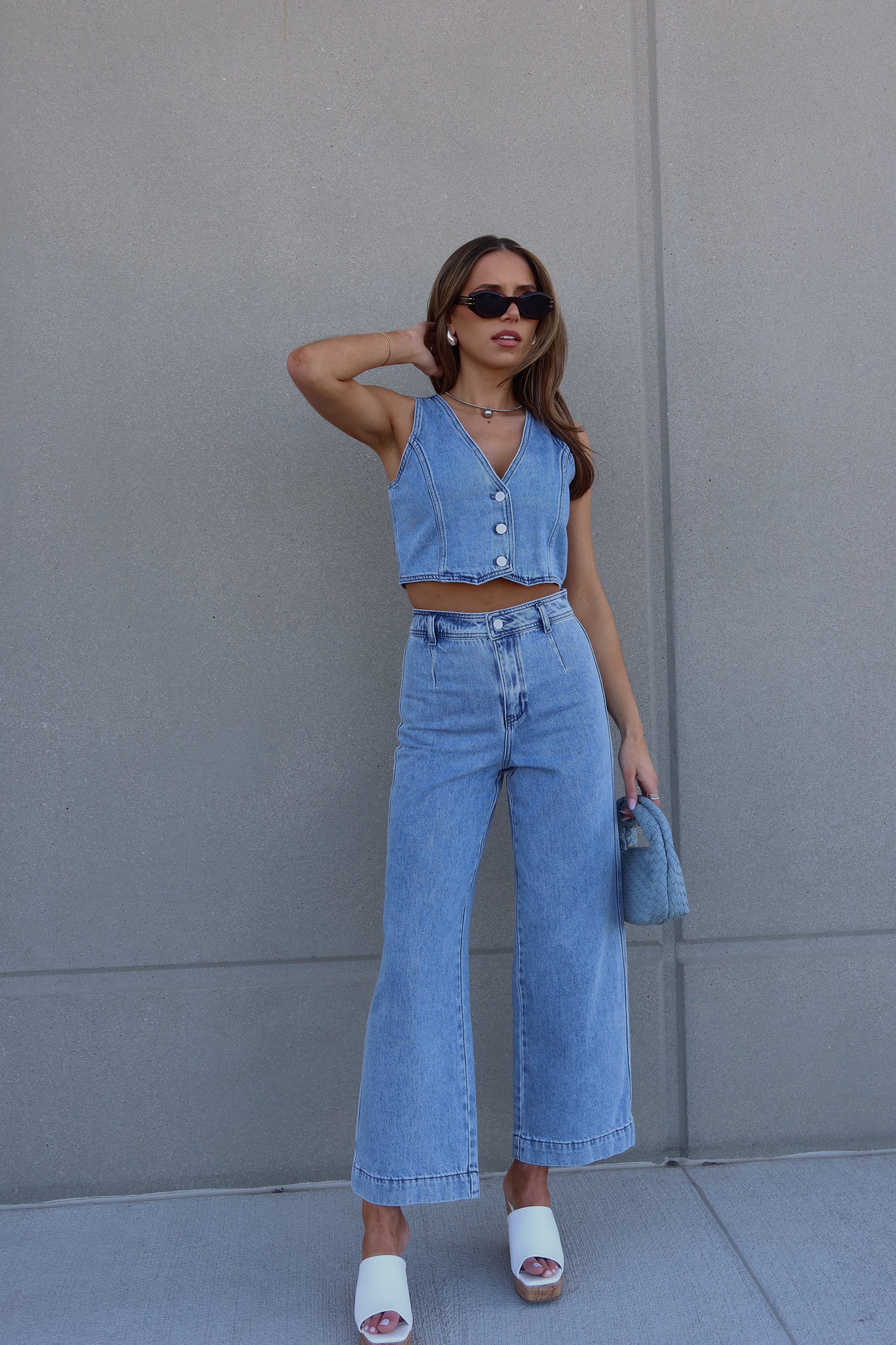 RESTOCKED :Nelly Denim Crop Pants