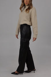 High-Rise Vegan Leather Cargo Pants