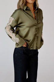 Nevaeh Olive Satin Short Set