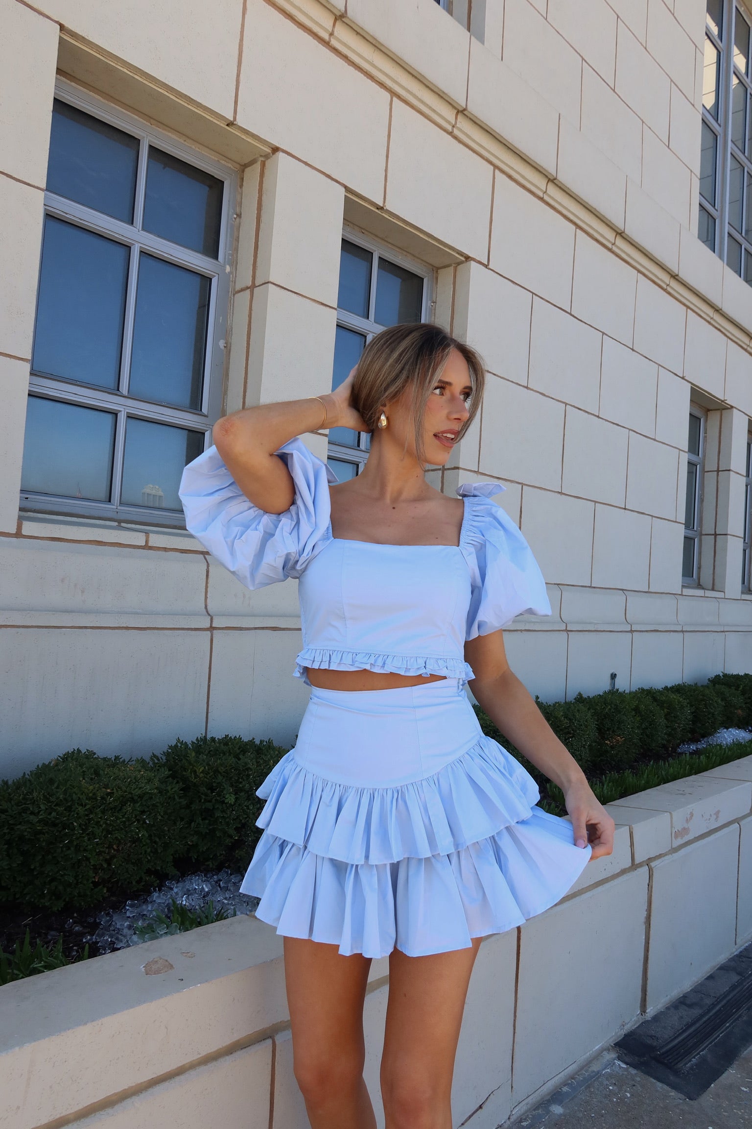 Zoe Puff Sleeve Crop Top And Skirt Set – Madida Clothing