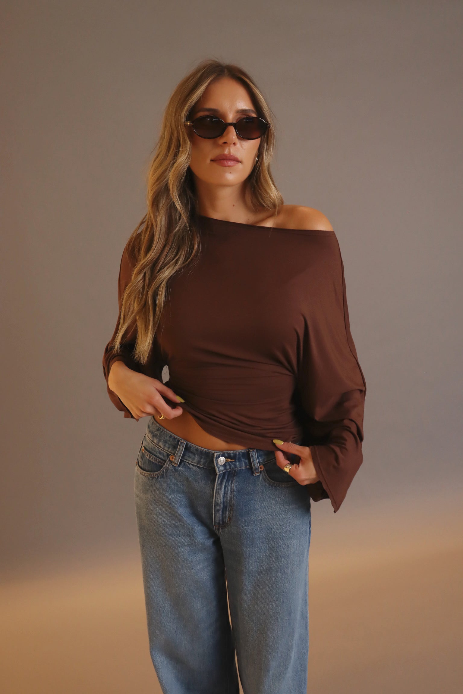 Emme Back-Tie Dolman Sleeve Top