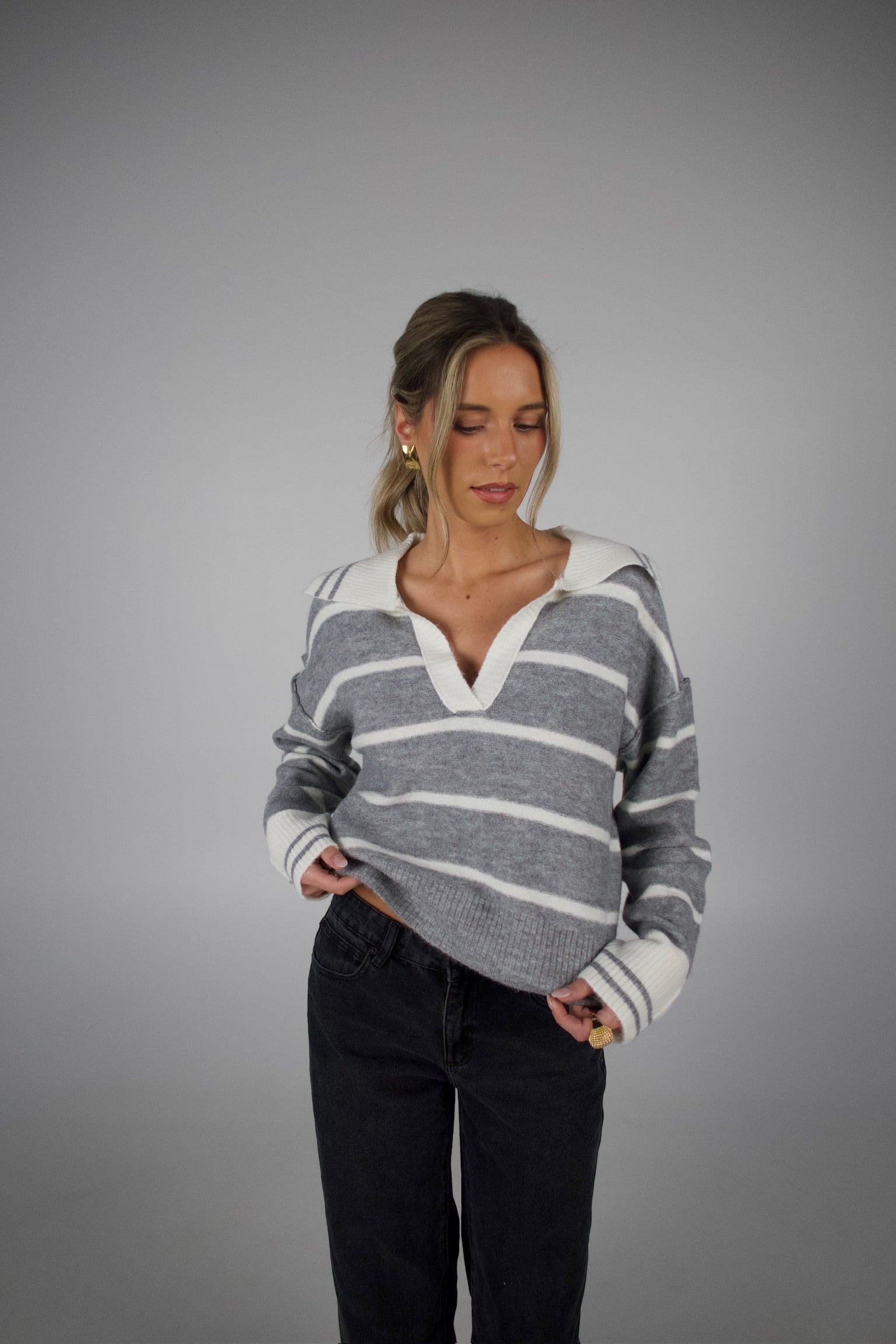 Haven Striped V-Neck Sweater