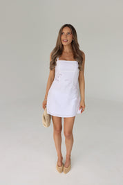 Charlotte Bloom White Mini Dress