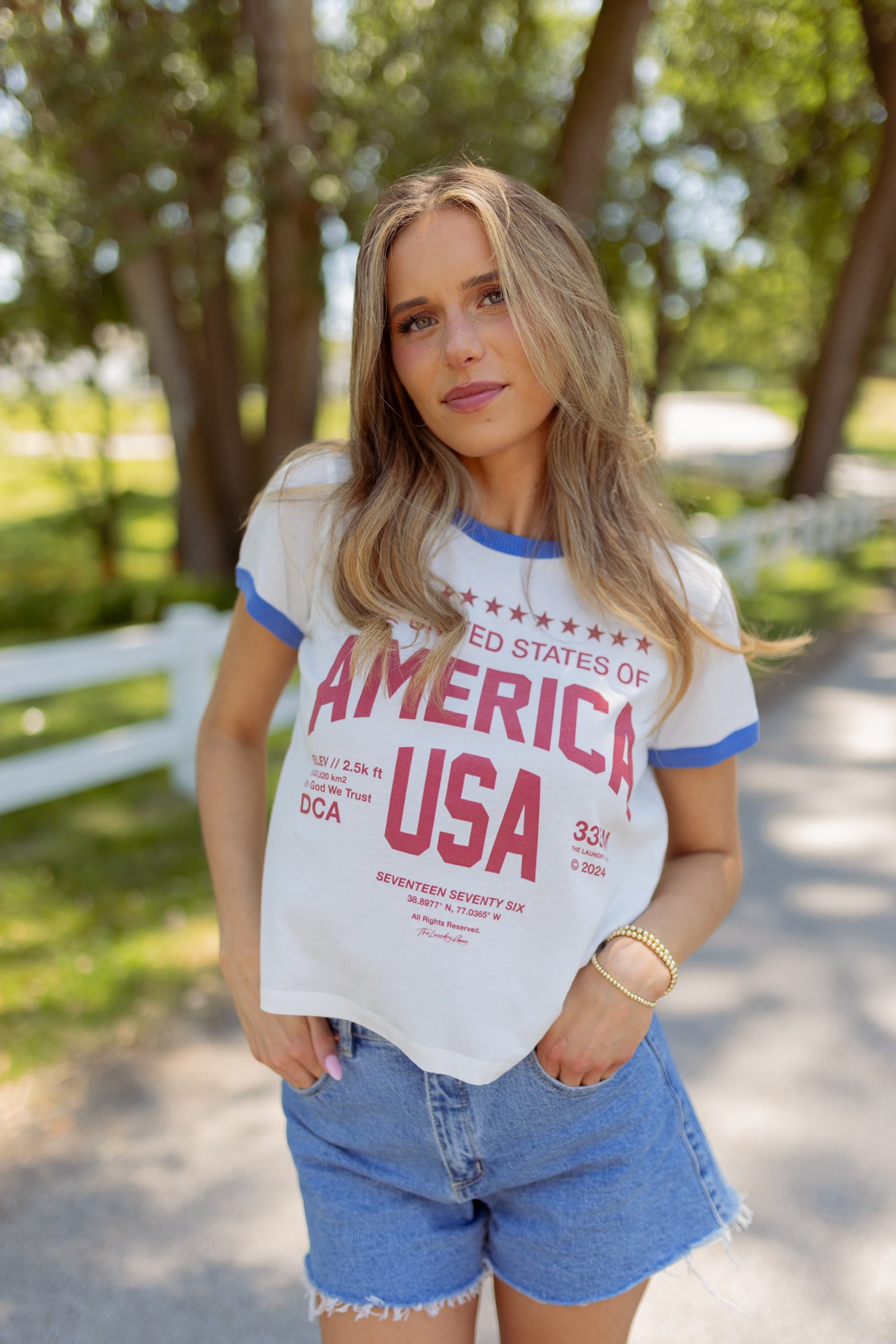 Welcome To America Perfect Ringer Tee