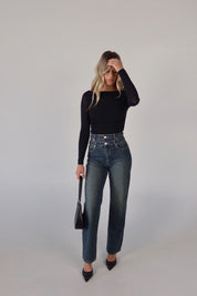 ABRAND Double Waisted Denim