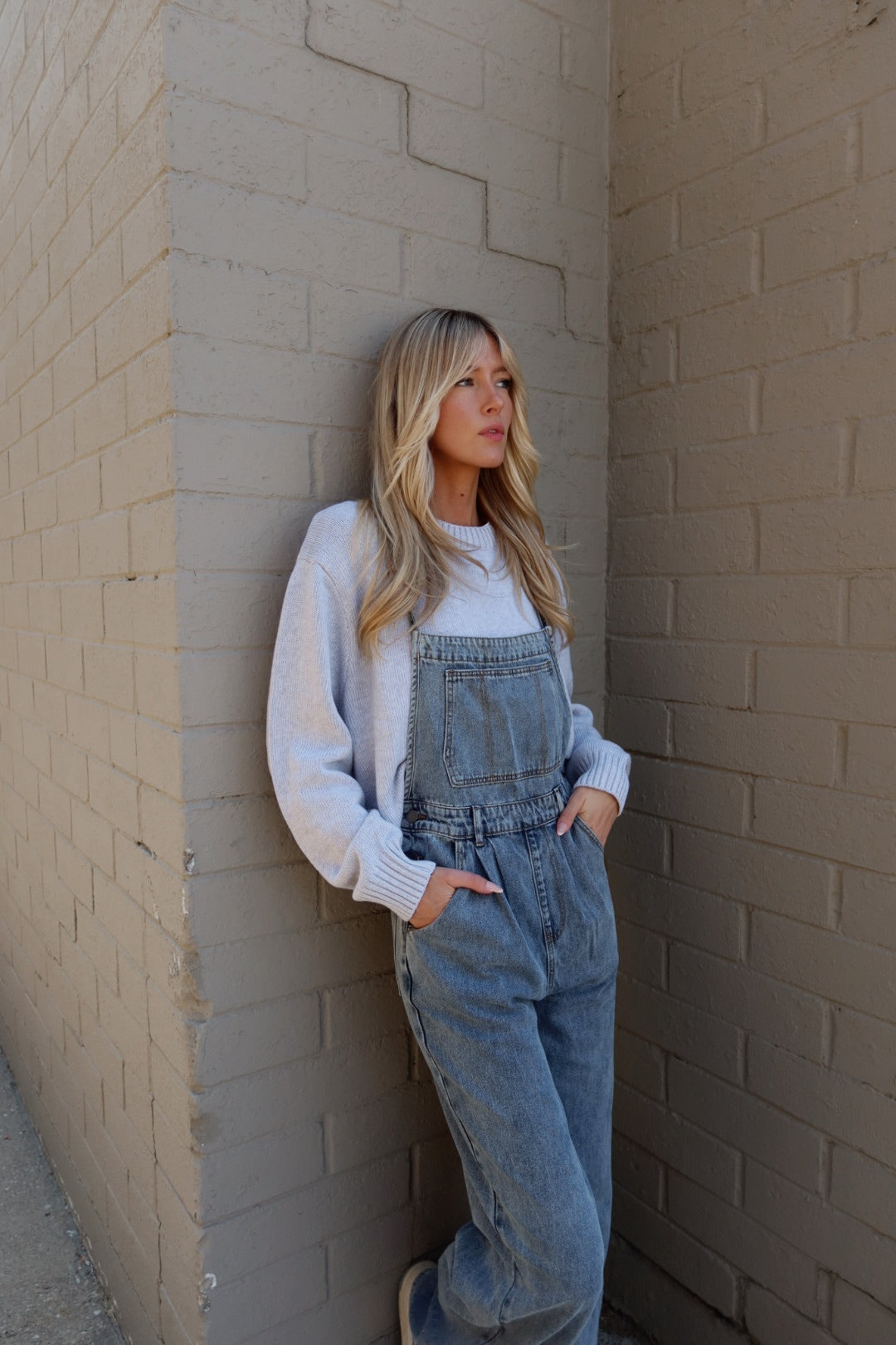 Denim Halter Tie Overalls