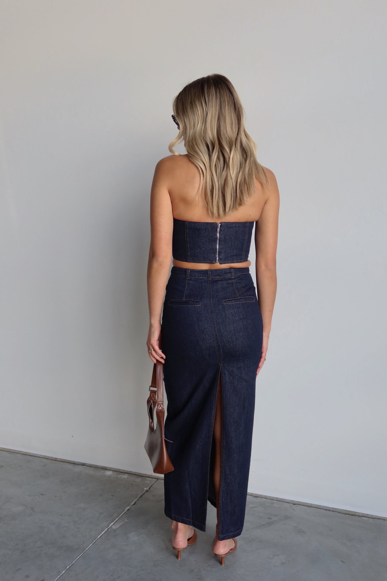 Justyn Denim Bandeau Top