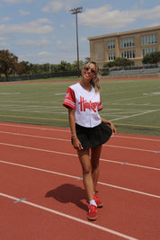 Huskers Cropped Baseball Jersey In White