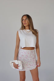 SALE: Marissa Sequin Floral Mini Skirt