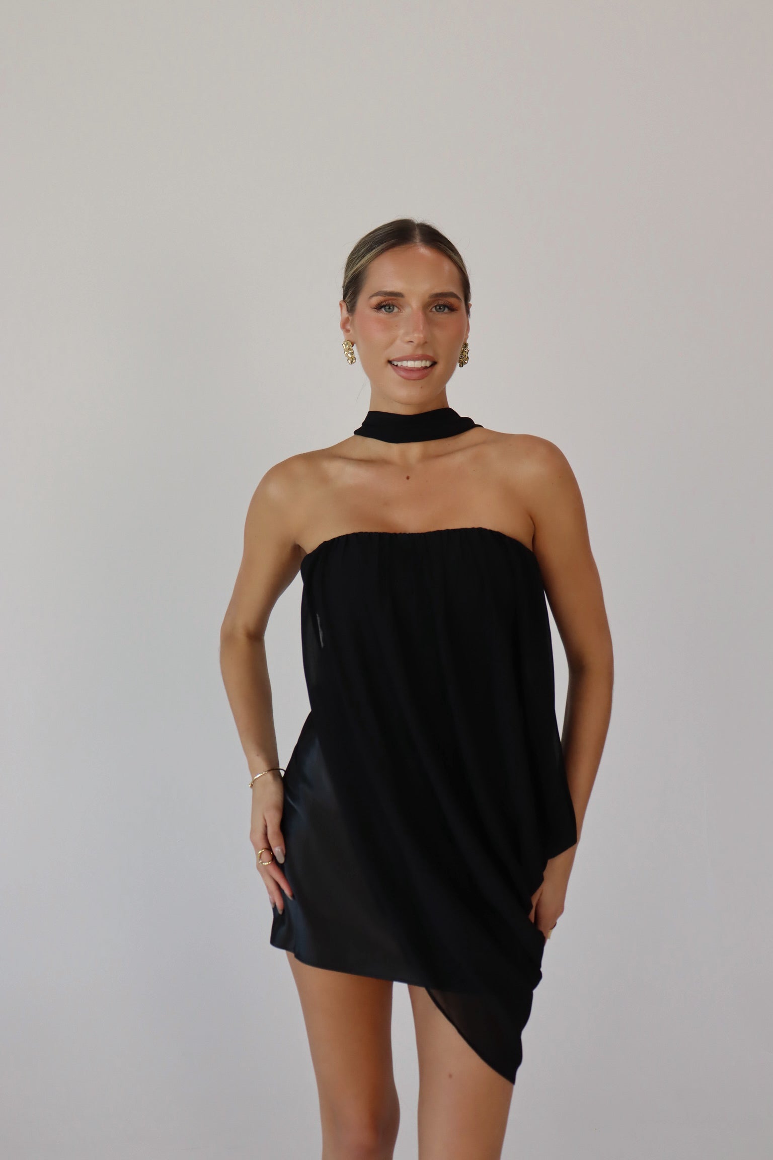Delylah Draped Mini Dress