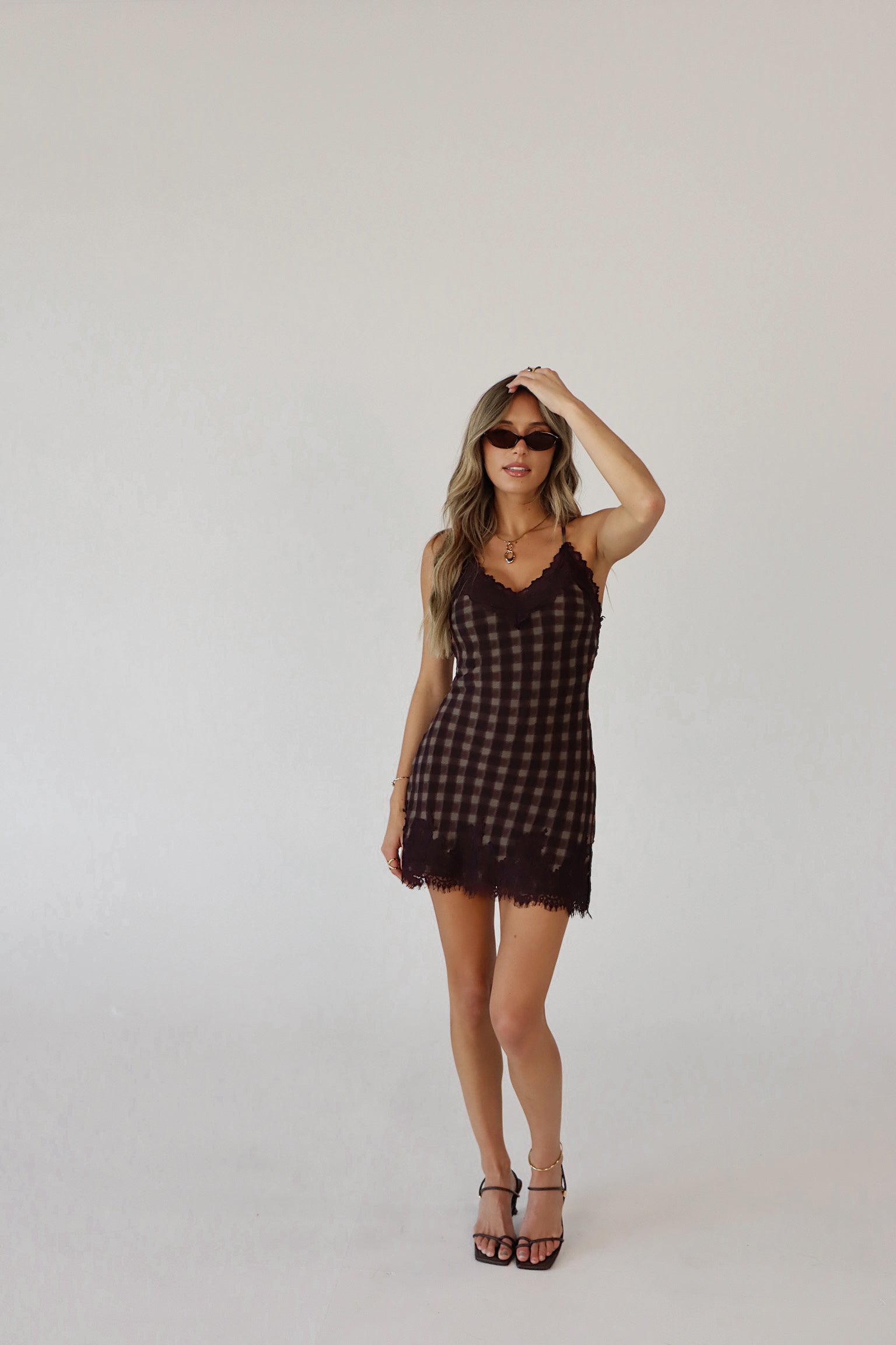 Monika Plaid Slip Dress