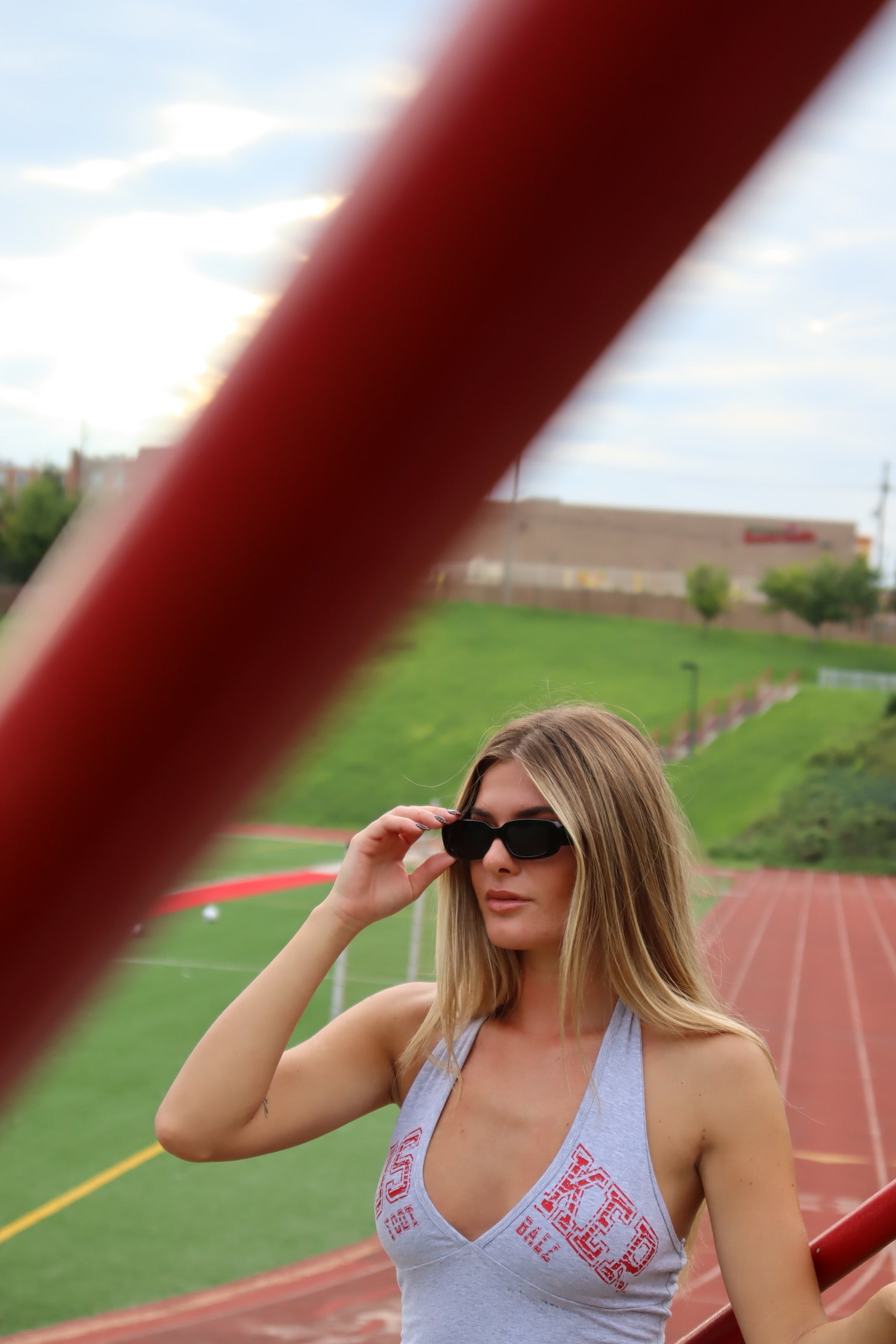 Huskers Halter Top In Grey