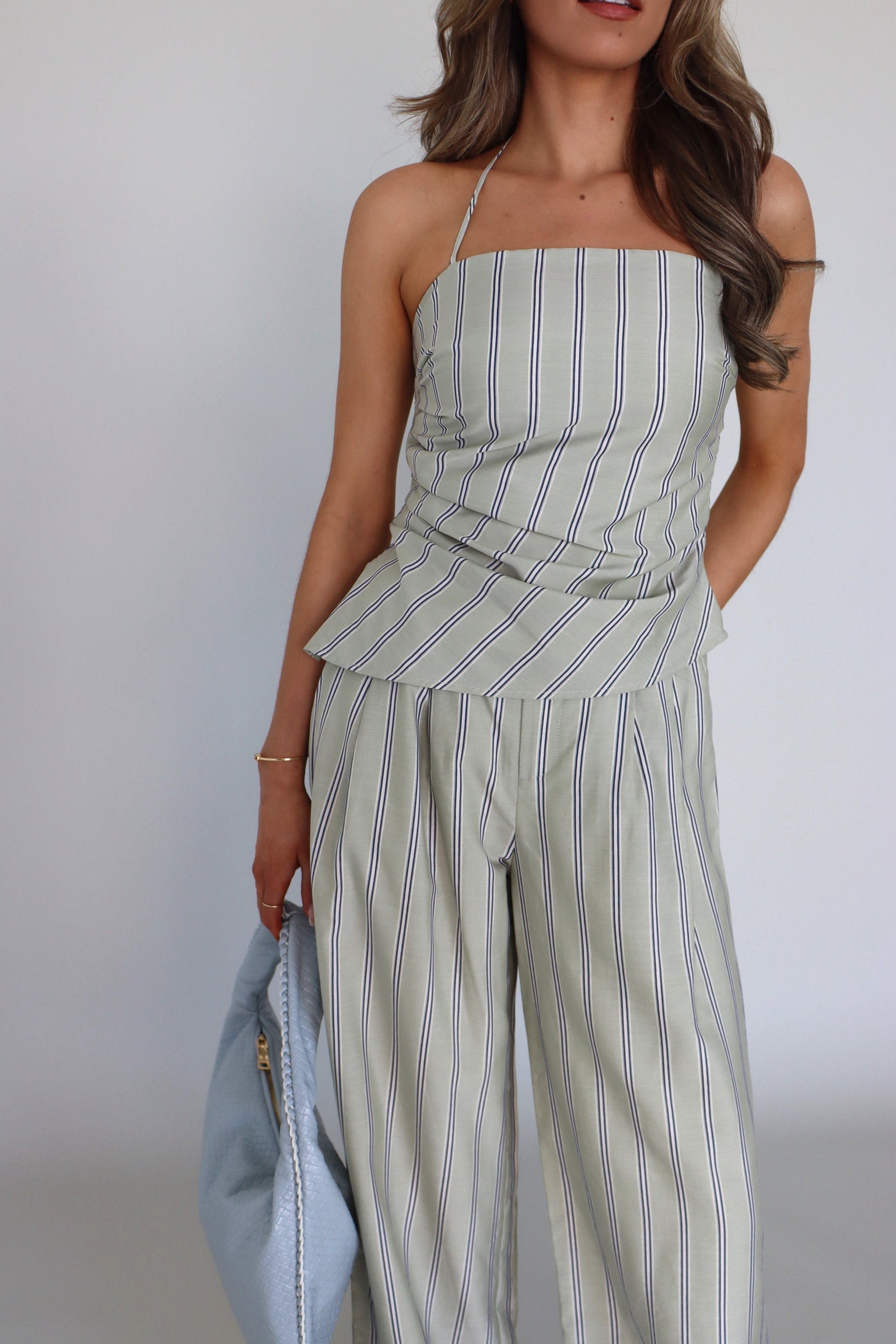 Delilah Pin Stripe Pant Set