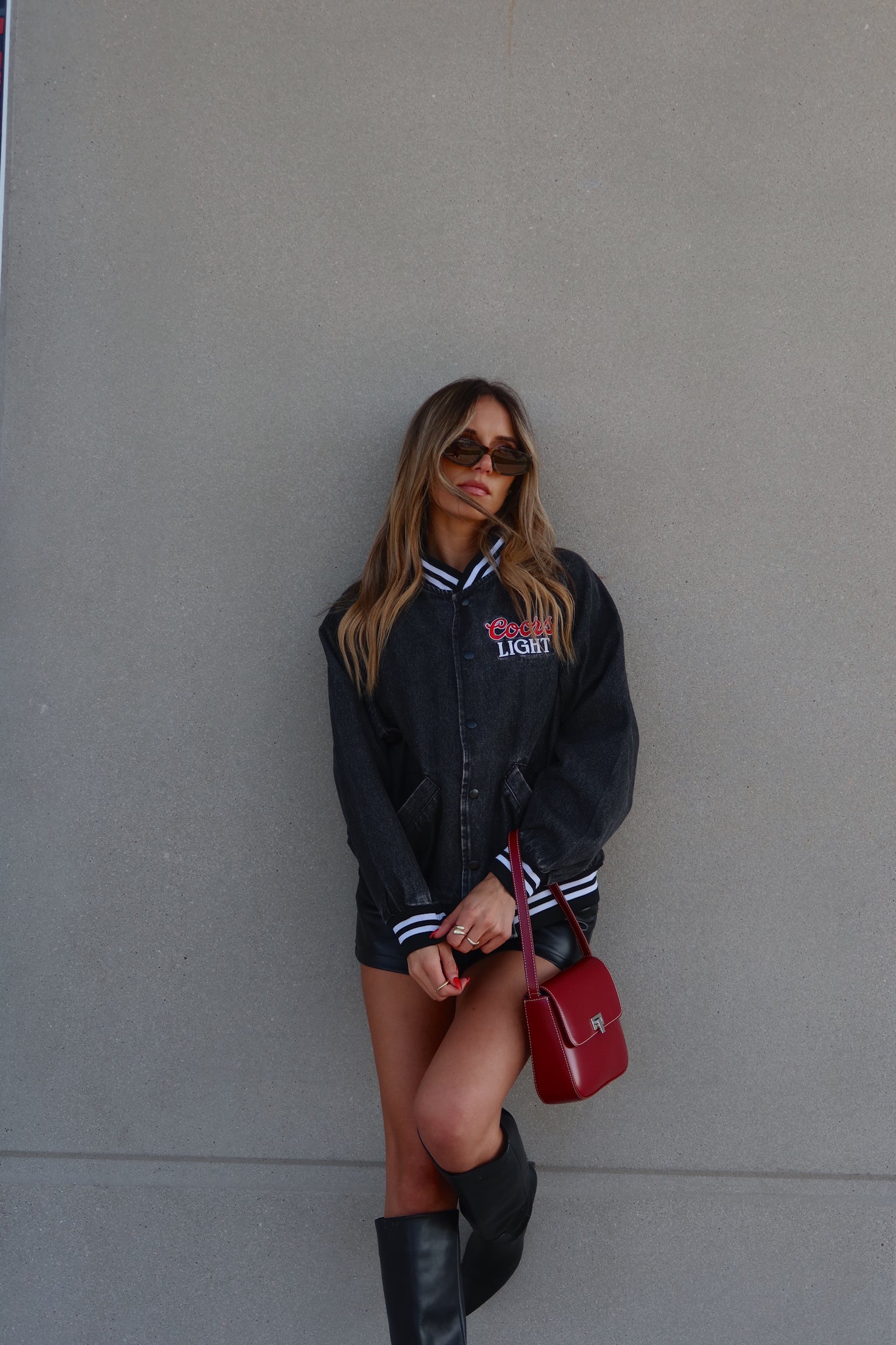 Coors Black Denim Bomber Jacket