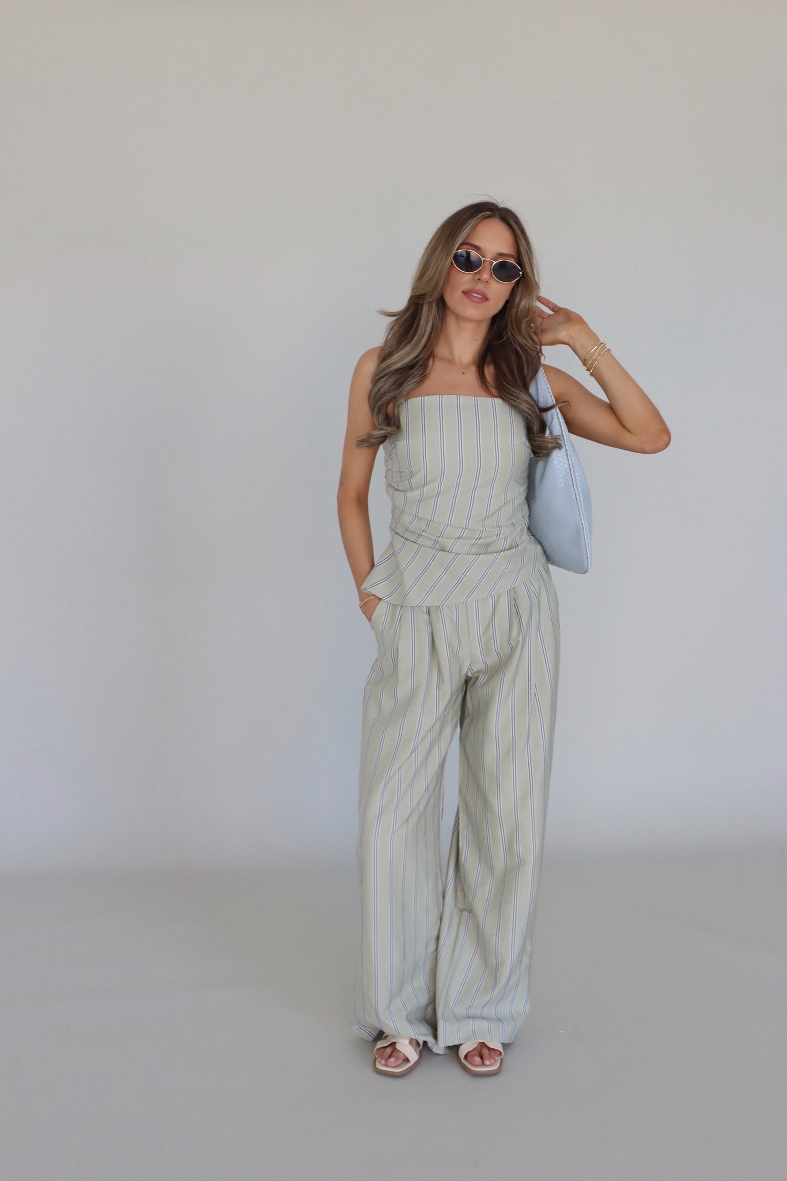 Delilah Pin Stripe Pant Set
