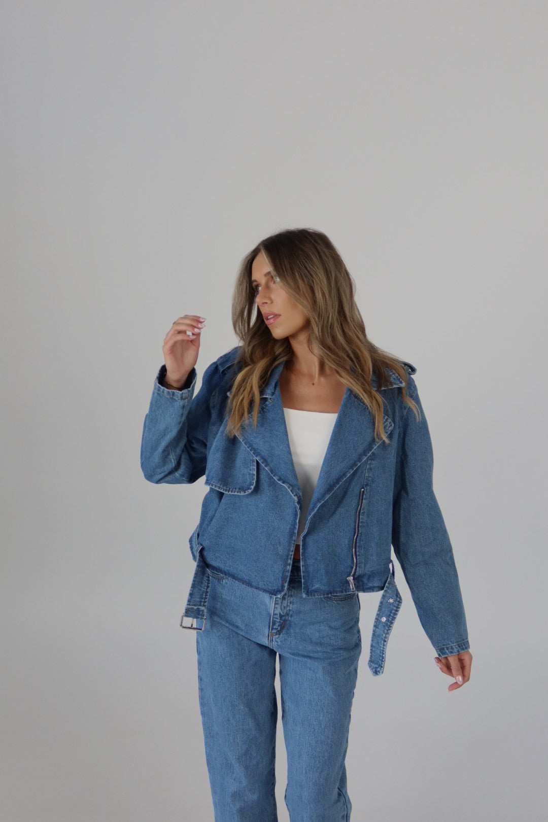 Zayla Zip-Up Denim Jacket