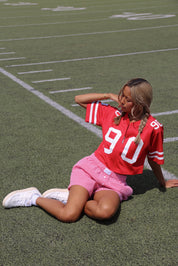 Zip-Up Cropped Nebraska Jersey In Red