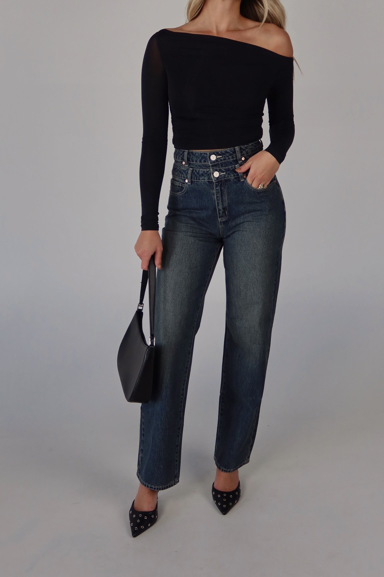 ABRAND Double Waisted Denim