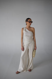 Inez Drawstring Linen Pant