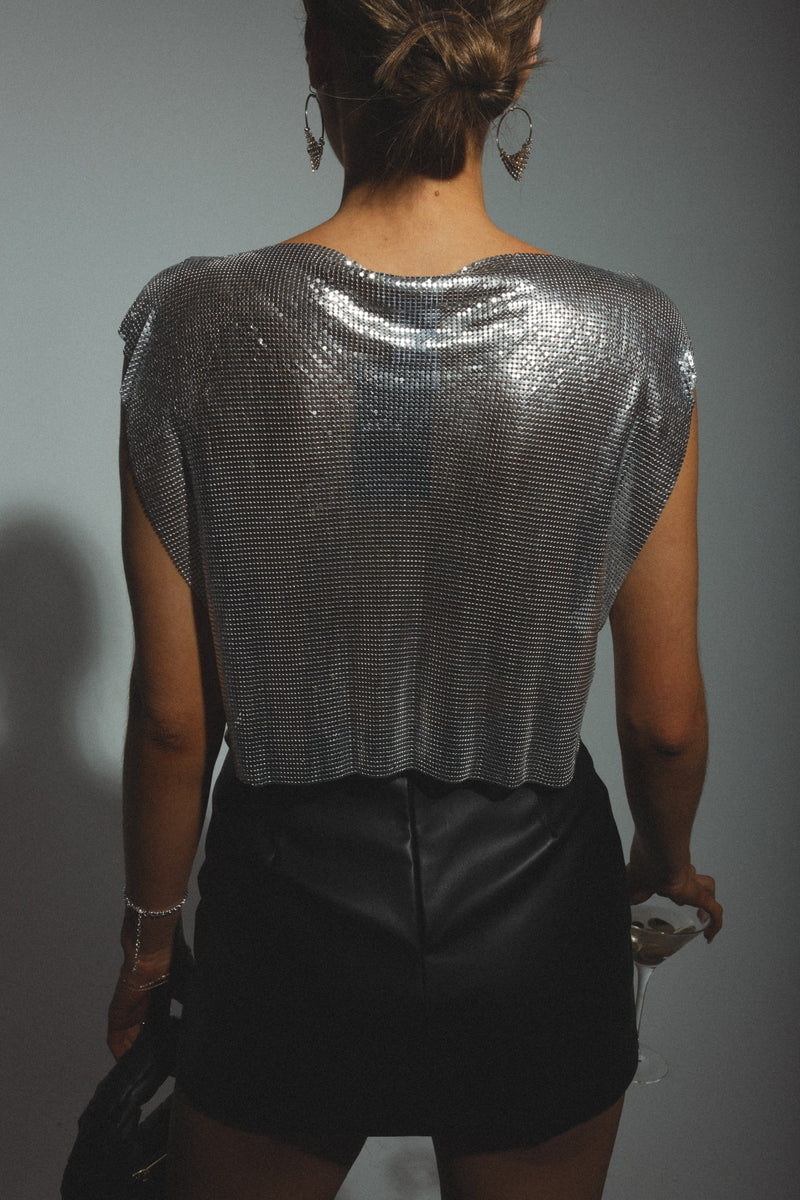 RESTOCKED :High Shine Chainmail Top