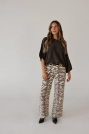 Tiger Print Barrel Jean