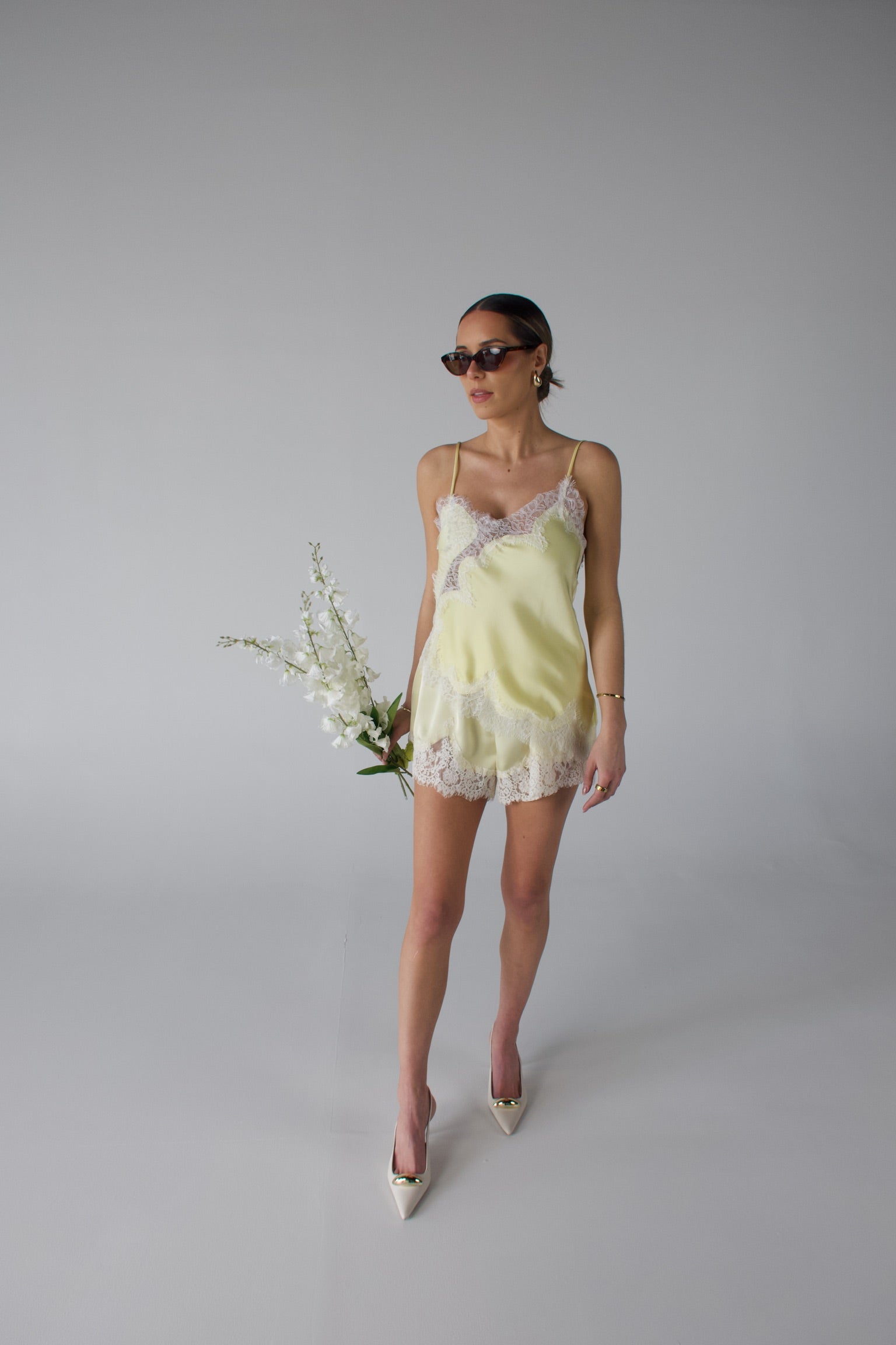 Bella Yellow Satin Camisole