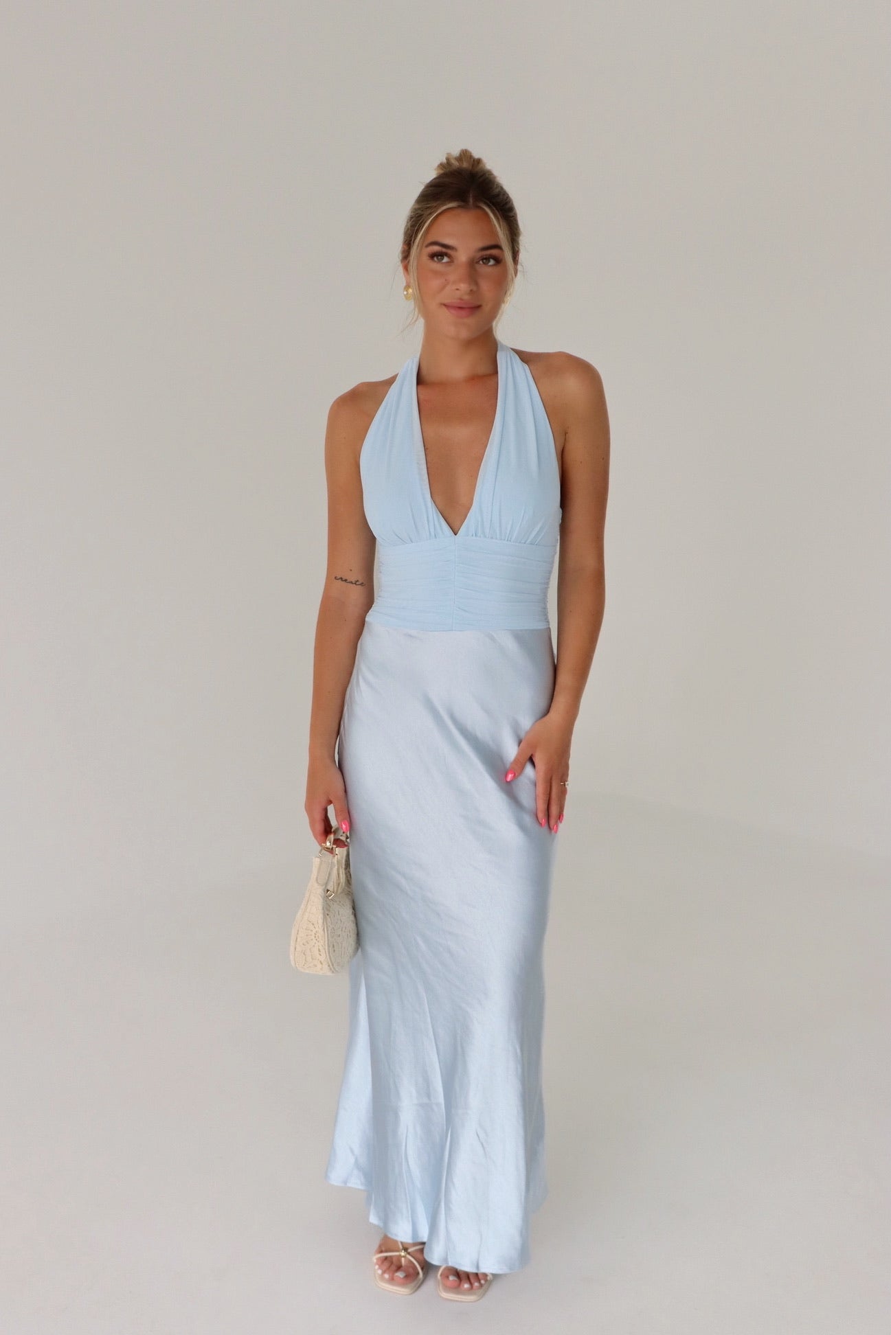 Veronika Ice Blue Maxi Dress